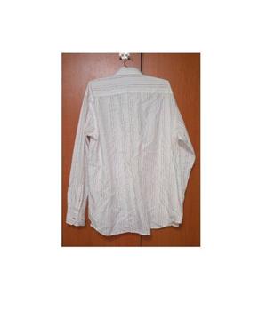 Camasa Bigotti Exclusive UK, alba cu dungi fine rosii-albastre - imagine 2