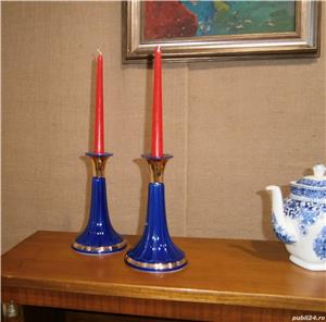 Sfesnice vechi din sticla (Suport lumanare/Obiect decorativ) - imagine 3