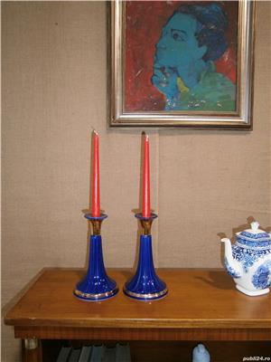 Sfesnice vechi din sticla (Suport lumanare/Obiect decorativ) - imagine 6