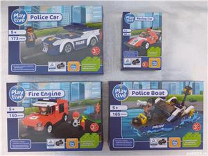 jucarii copii, seturi tip lego figurine, masinuta, raliu, politie, salvamari, pahar Mcdonalds