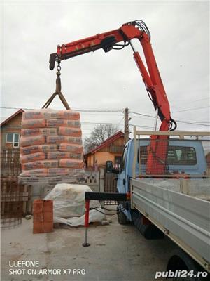 Transport auto specializat cu macara si basculare