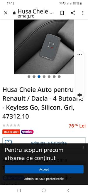 Vand Husa cartela auto Dacia Renault  - imagine 8