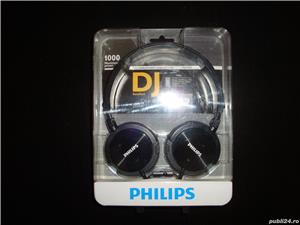 Casti Philips cu microfon pe fir cablu jack SHL3005BK NOI - imagine 2