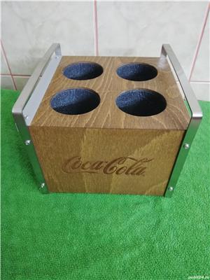 Obiect Colectie decor Coca Cola lemn si crom termoizolanta - imagine 2