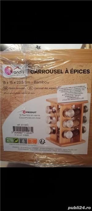 Set 12 recipiente pentru condimente Carusel din bambus