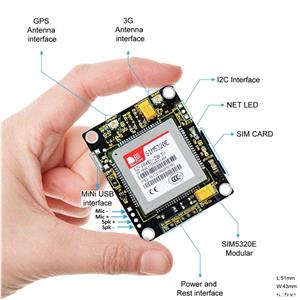 Sim 5320e, umts, hsdpa, 3g, gps, uart arduino gsm shield modul