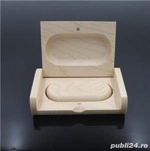 USB Stick memorie + cutie lemn (8/16/32/64 GB Memory) marturie +CADOU! - imagine 4