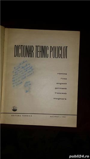 Vand carte dictionar tehnic german roman 1966 poliglot 1963 Ed Tehnica - imagine 3