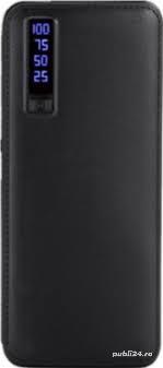 Baterie externa Smart Power Bank, 20000 mAh, 3 x USB, design piele, neagra,nouă.   - imagine 2