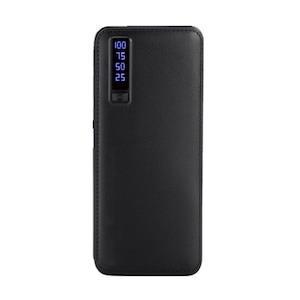Baterie externa Smart Power Bank, 20000 mAh, 3 x USB, design piele, neagra,nouă.   - imagine 4