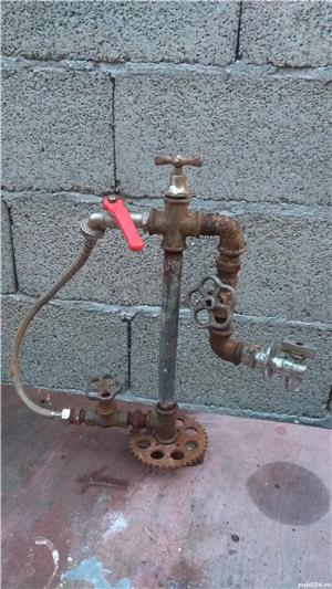 instalatie sanitara veche arta industriala steampunk robinet bronz, cot teu niplu, reductor autogen - imagine 6