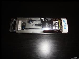 Casti Philips originale SHE 3095 cu microfon Rich Bass jack - imagine 2