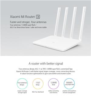 Router Mi Router 3 Gigabit Wi-Fi Dual Band 2.4/5G(NOU) - imagine 3
