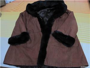 Haina eleganta piele naturala 100% cu blana,made in Italy-ieftina - imagine 5