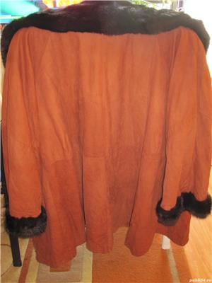 Haina eleganta piele naturala 100% cu blana,made in Italy-ieftina - imagine 3