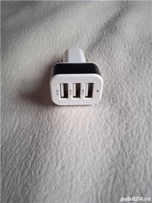 Adaptor Priza Bricheta tripla auto,12-24V, 3 x USB,nou. - imagine 10