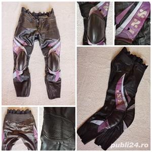 Pantalon barbati piele protectii soft genunchi sold IXS moto biker chopper motor motociclist - imagine 3