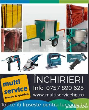 Inchirieri echipamente si unelte pentru constructii, amenajări exterioare, spații verzi și curățenie