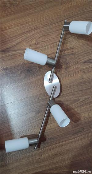 Plafoniera cu 4 becuri,4x E14, 4x 5.5 W, IP20,Otel Crom, Sticla, Nou! - imagine 7