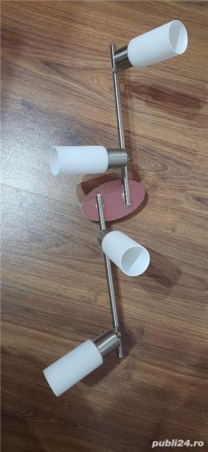 Plafoniera cu 4 becuri,4x E14, 4x 5.5 W, IP20,Otel Crom, Sticla, Nou! - imagine 8