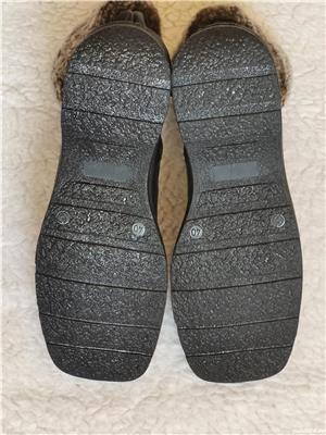 Ghete joase negre dama piele naturala blana naturala maro cizme bocanci bocate ghetute femei fermoar - imagine 7