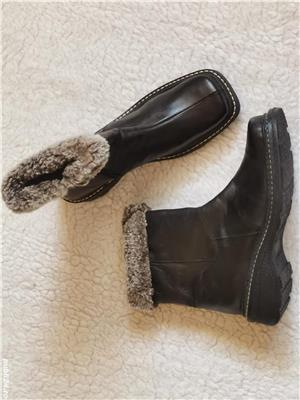 Ghete joase negre dama piele naturala blana naturala maro cizme bocanci bocate ghetute femei fermoar - imagine 4
