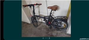 Bicicletă electrică Pliabilăsmartwatch 24 de volți bateria cam slabă