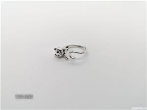 Inel de argint pisică	