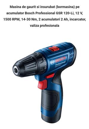 Masina de gaurit si insurubat (bormasina) pe acumulator Bosch Professional - imagine 3