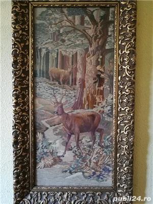 vand tapiserie peste 100 de ani vechime, lucrare si rama de exceptie