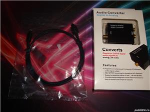 Adaptor audio digital DAC optic analogic RCA + cablu toslink optic