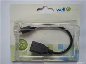 Cablu adaptor OTG USB-microUSB pentru smartphone si tablete