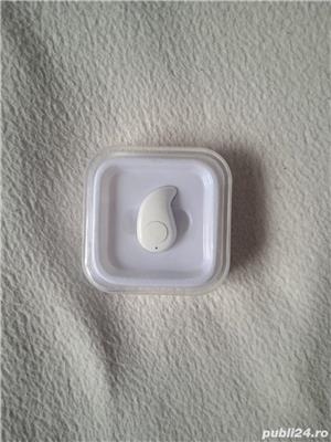 Casca Bluetooth, 10 m, design picatura, Alb,noua - imagine 5