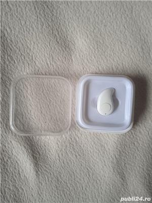 Casca Bluetooth, 10 m, design picatura, Alb,noua - imagine 8