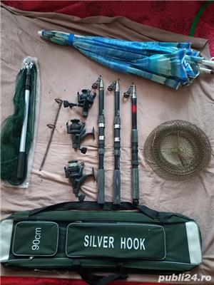 Set / kit / pachet pescuit undite, mulinete, umbrela, husa, minciog, juvelic 