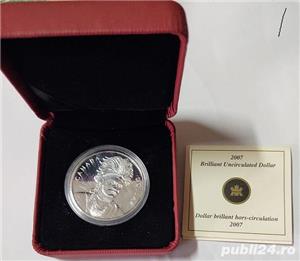 Dollar Canadian din Argint de Colectie- ban de argint 2007