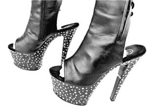 Pantofi tip botine pentru dama, 40 41, tocuri de 17 cm, piele - imagine 4