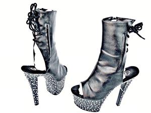 Pantofi tip botine pentru dama, 40 41, tocuri de 17 cm, piele