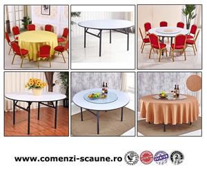 Masa din lemn si metal pentru evenimente de 180 cm tip HORECA - imagine 2