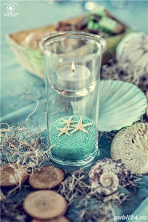 Vaza decorativa din sticla cu suport lumanare