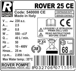 Pompa de transvazare pentru vin si lichide alimentare ROVER 25 - imagine 3