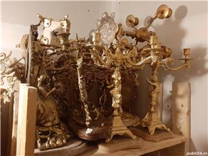 Vând o colecție mare de obiecte din bronz (ceasuri, sfeșnice/candelabres, oglinzi, figurine, etc) - imagine 5