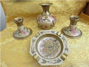 Set alama pictat, sfesnice, vaza si scrumiera - imagine 2