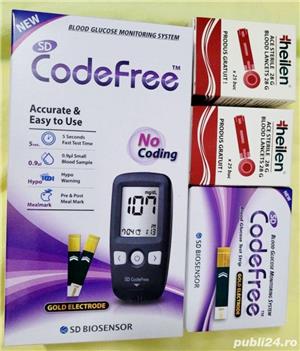 Glucometru SD CodeFree+Testere+Ace sterile 