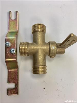 Inversor manual GPL tip robinet cu 2 intrari si o iesire, suport fixare pe perete inclus