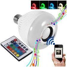 Bec Muzical Inteligent Led, cu Bluetooth, Telecomanda, Lumini colorate,nou.  - imagine 3