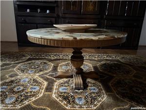 Masa lemn masiv cu piatra naturala