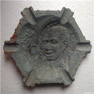 fumatorul scrumiera din metal veche de colectie - imagine 2