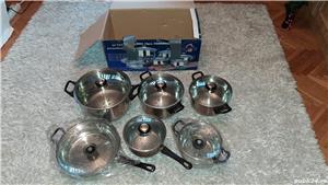 set oale inox fund dublu cu capac sticla termrezistenta si storcator de fructe - imagine 4