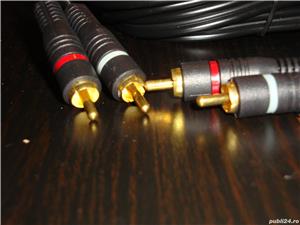 cablu audio 2x RCA la 2x RCA + remote lungime 5m mufe aurite - imagine 4